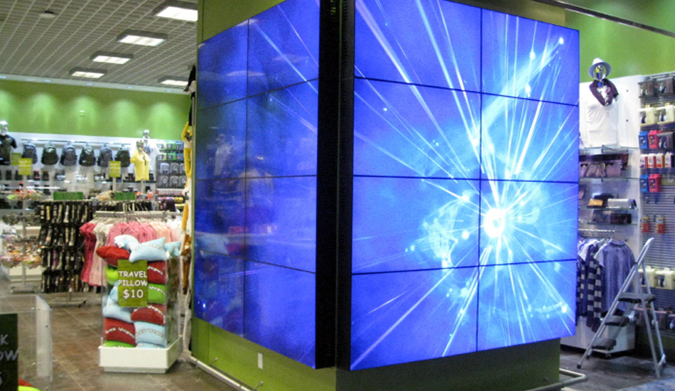 Airport retail store video wall