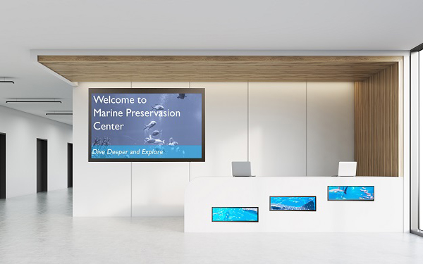 Commercial Panoramic Display in Reception Area