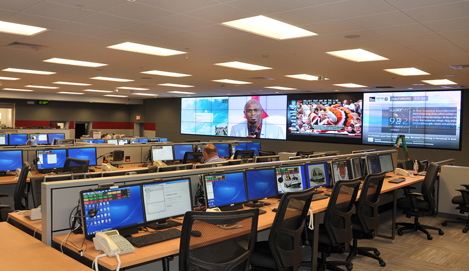 Monitors and video walls at the Emergency Management Agency Control Room
