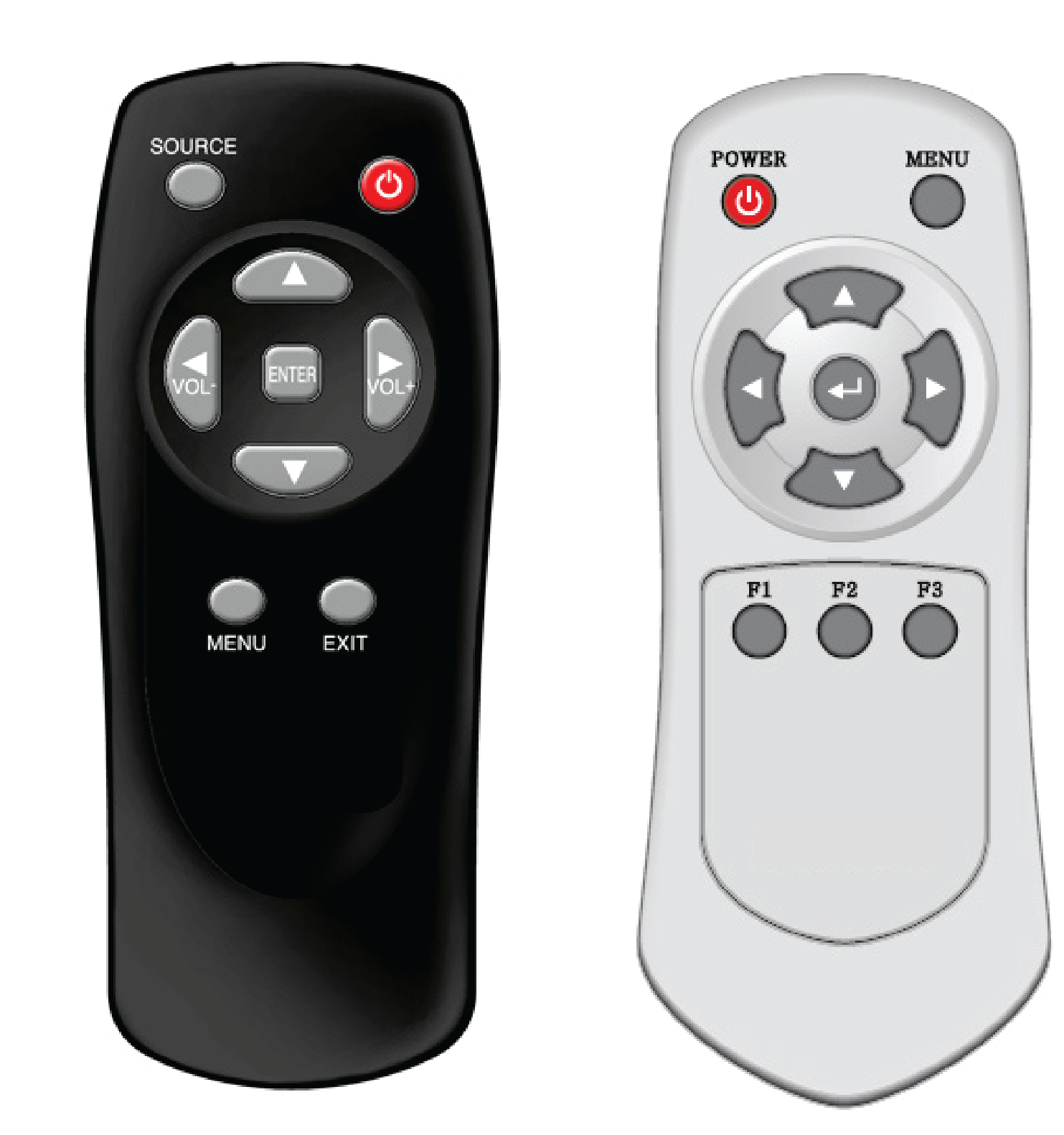 black and white remote controllers