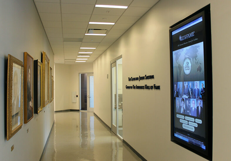 St. Johns university business school video wall